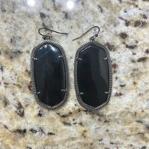 Kendra Scott Danielle black drop earrings in black opaque glass